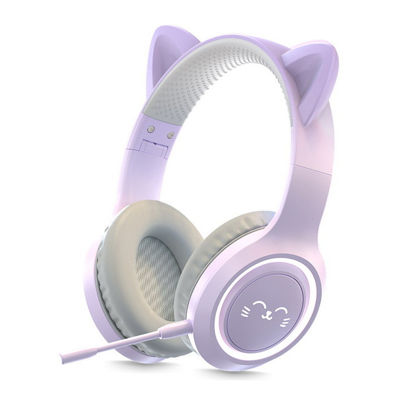 Over ear Wireless Bluetooth Gaming Headphone Purple BH 300